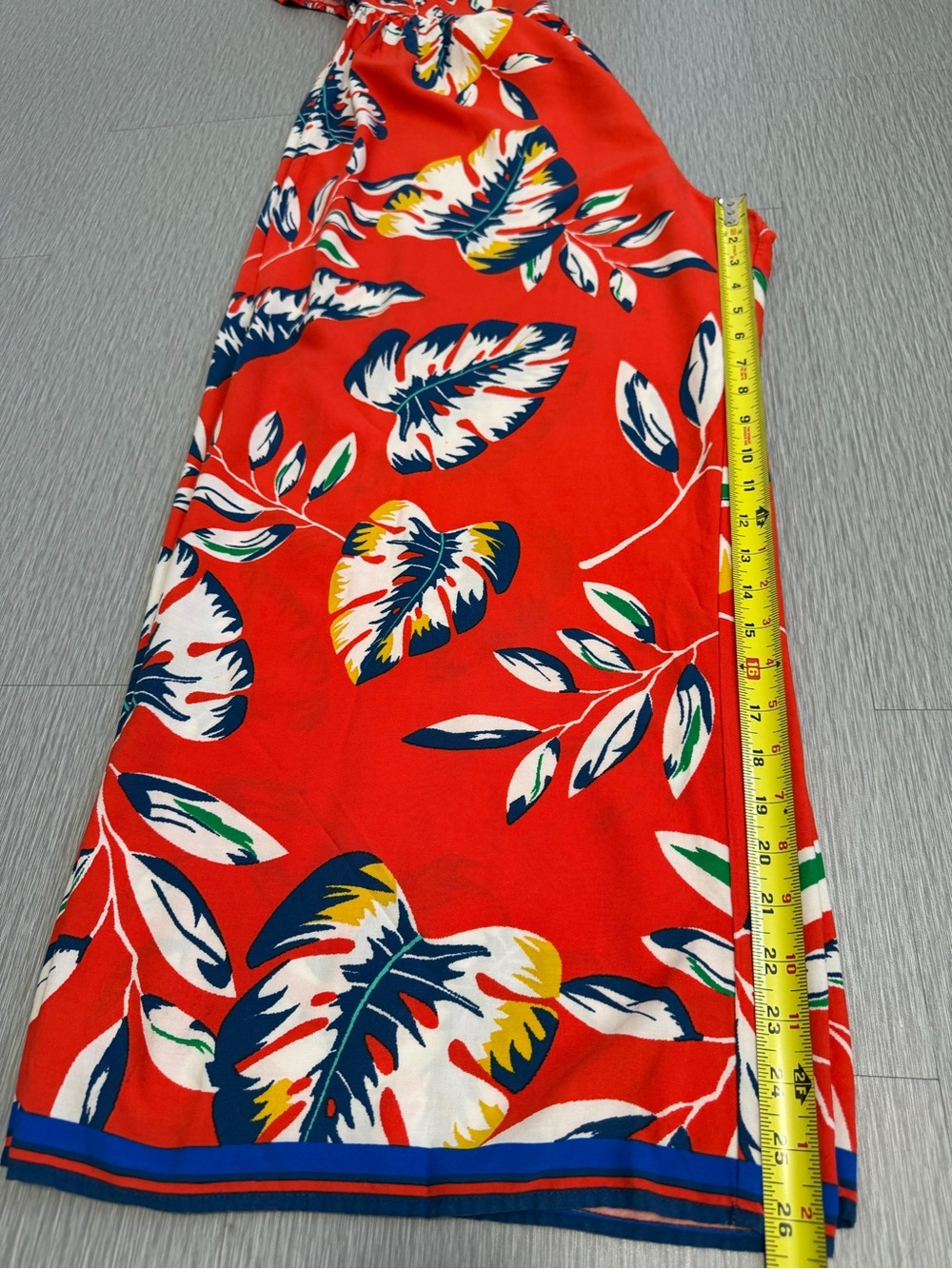Flying Tomato Tropical Floral Wide Leg Jumpsuit Large Cutout Tie Front Red Boho - Picture 8 of 11